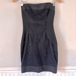 bebe NWT Black Strapless Lace Mini Dress with Stretch Size 2